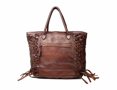 Vegetable Tanned Leather Handbag-Back