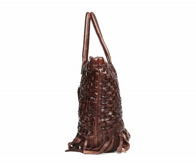 Vegetable Tanned Leather Handbag-Left