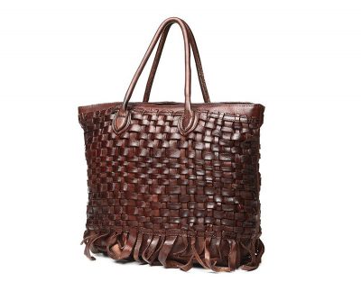 Vegetable Tanned Leather Handbag-Side