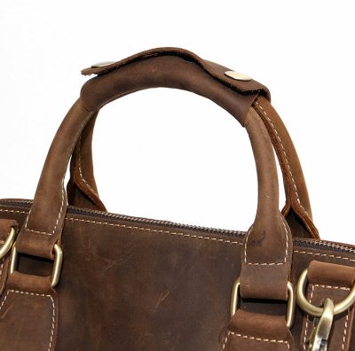 Vintage Leather Satchel-Handle