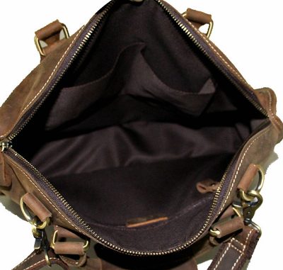 Vintage Leather Satchel-Inside