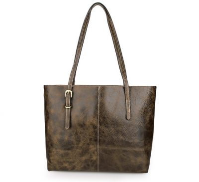 Vintage Leather Tote Bag-Back