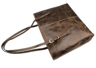 Vintage Leather Tote Bag-Left