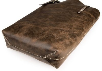 Vintage Leather Tote Shoulder Bag-Bottom