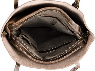 Vintage Leather Tote Shoulder Bag-Inside