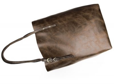 Vintage Leather Tote Shoulder Bag-Left