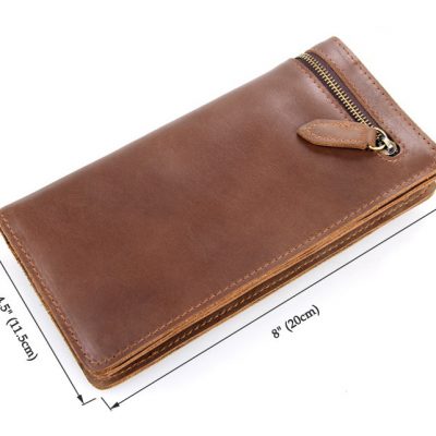 Vintage Style Leather Clutch, Leather Wallet-Size