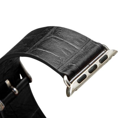 Black Crocodile Pattern Apple Watch Band 38mm 42mm-Details