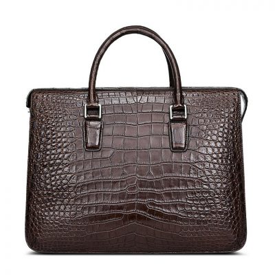 Brown Luxury Crocodile Laptop Bag for Men