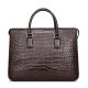 Brown Luxury Crocodile Laptop Bag for Men-Front