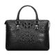 Classic Black Genuine Crocodile Briefcase-Front