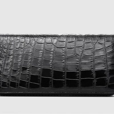 Classic Black Genuine Crocodile Wallet-Right