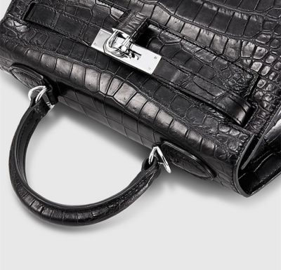 Crocodile City Bag, Crocodile Handbag-Lock