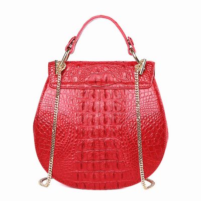 Crocodile Evening Handbag, Crocodile Wrist Bag-Back