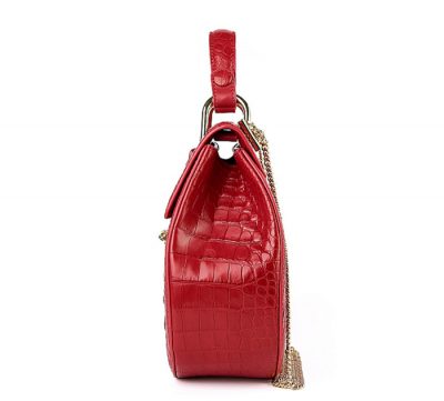 Crocodile Evening Handbag, Crocodile Wrist Bag-Side