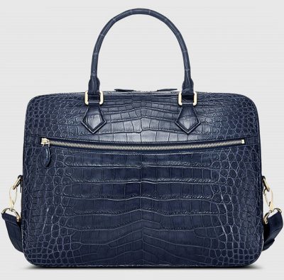 Fashion Crocodile Bag, Luxury Crocodile Briefcase for Men-Blue