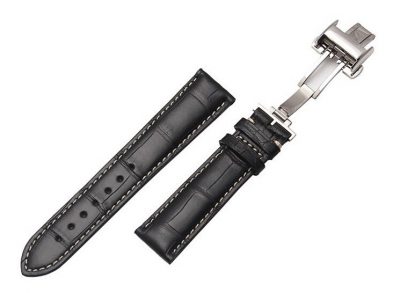 Genuine Alligator Leather Watch Band With Butterfly Buckle-Details