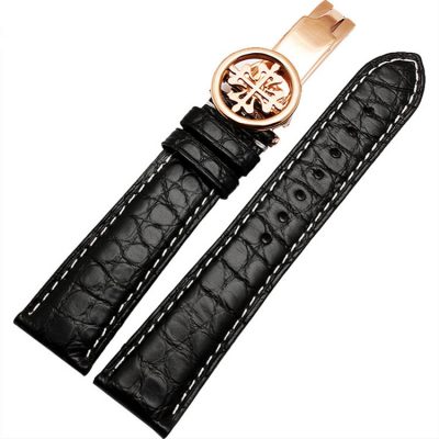 Handmade Genuine Alligator Leather Watch Band-Black