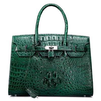 Luxury Green Genuine Crocodile Handbag