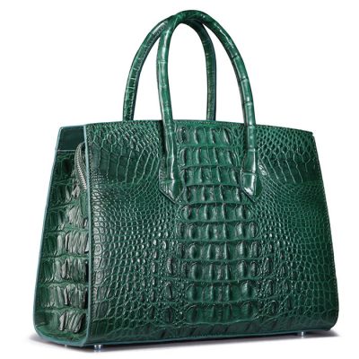 Luxury Green Genuine Crocodile Handbag-Back