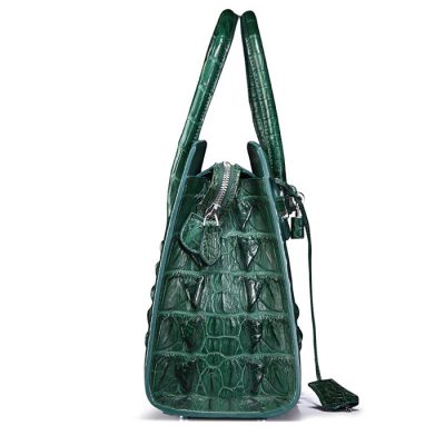 Luxury Green Genuine Crocodile Handbag-Side