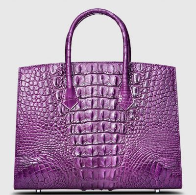 Purple Genuine Crocodile Handbag-Back