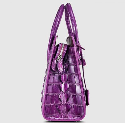 Purple Genuine Crocodile Handbag-Side