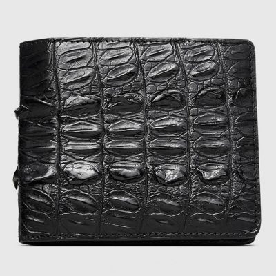 Mens Bifold Genuine Crocodile Wallet-Front