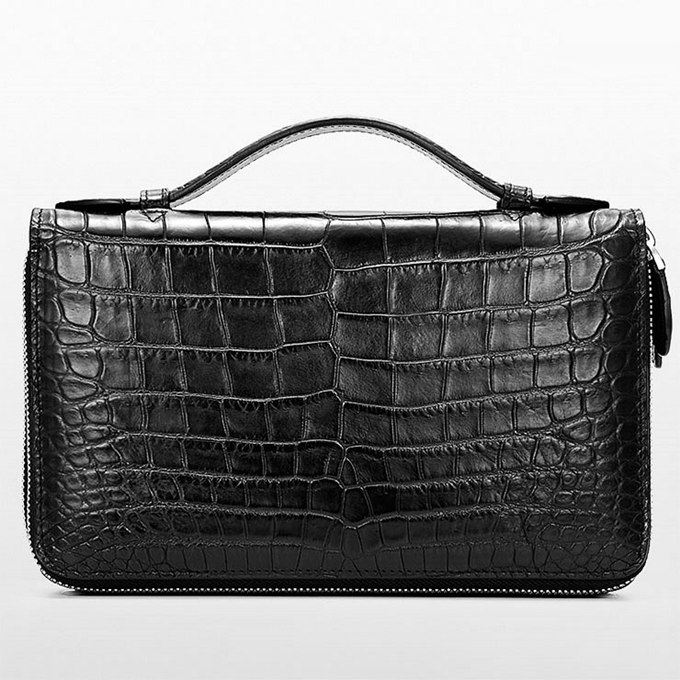 Wholesale 2020 OEM Men's clutch bag crocodile genuine leather handbag for men  business clutch bags factory wholesaler From m.