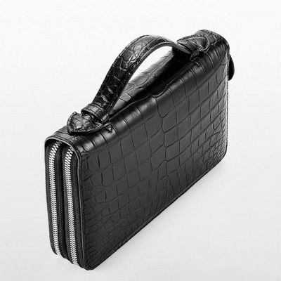 Mens Crocodile Clutch Bag, Large Crocodile Wallet-Top