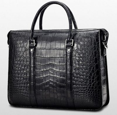 Mens Fashion Crocodile Bag-Black-Back