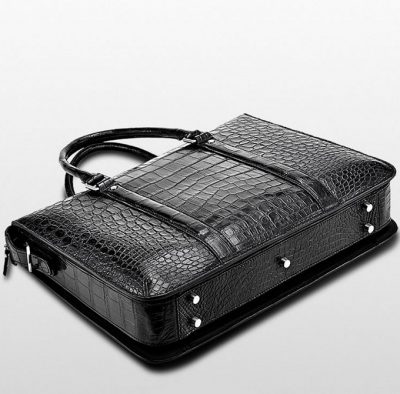 Mens Fashion Crocodile Bag-Black-Bottom