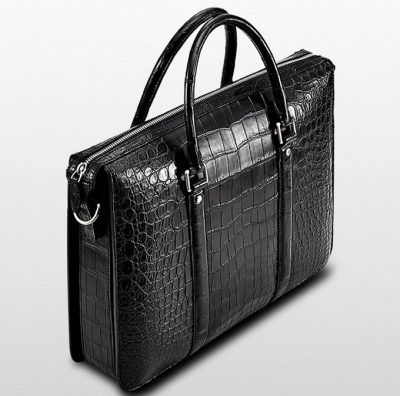 Mens Fashion Crocodile Bag-Black-Left