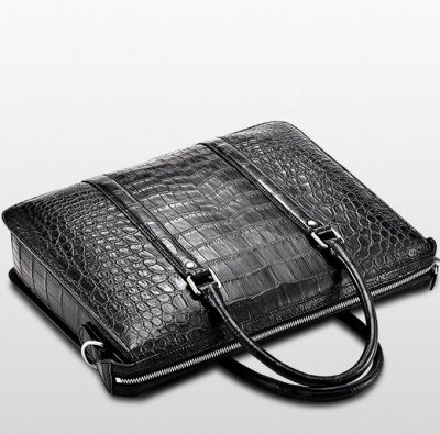 Mens Fashion Crocodile Bag-Black-Top