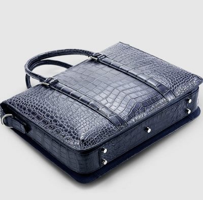 Mens Fashion Crocodile Bag-Blue-Bottom