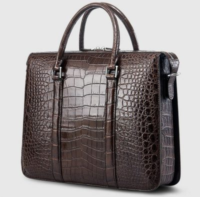 Mens Fashion Crocodile Bag-Brown-Back