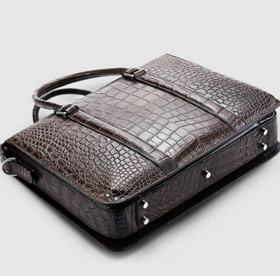 Mens Fashion Crocodile Bag-Brown-Bottom