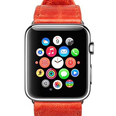 Red Leather Apple Watch-Front