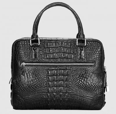 Small Black Genuine Crocodile Briefcase Bag-Back