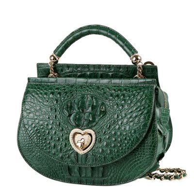 Stylish Crocodile Evening Handbag-Green