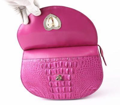 Stylish Crocodile Evening Handbag-Button