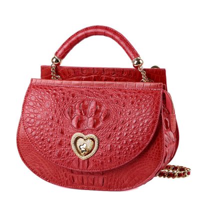 Stylish Crocodile Evening Handbag-Red
