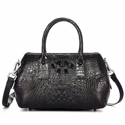 Stylish Crocodile Skin Barrel Bag