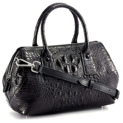 Stylish Crocodile Skin Barrel Bag-Right