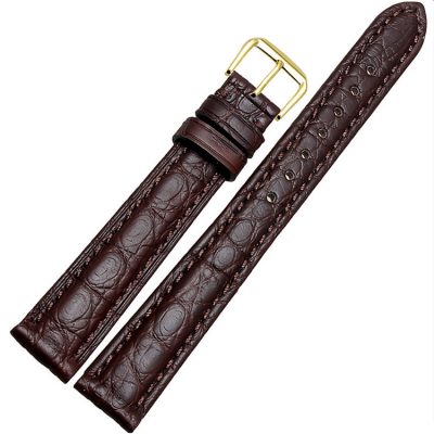Womens Genuine Alligator Leather Watch Band-Brown