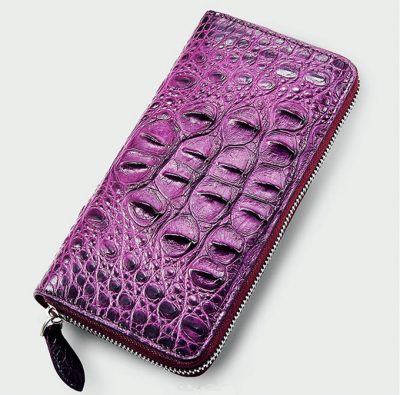 Womes Genuine Crocodile Long Wallet, Crocodile Purse-Back