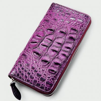 Womes Genuine Crocodile Long Wallet, Crocodile Purse-Back