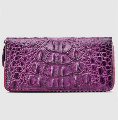 Womes Genuine Crocodile Long Wallet, Crocodile Purse-Bottom-1