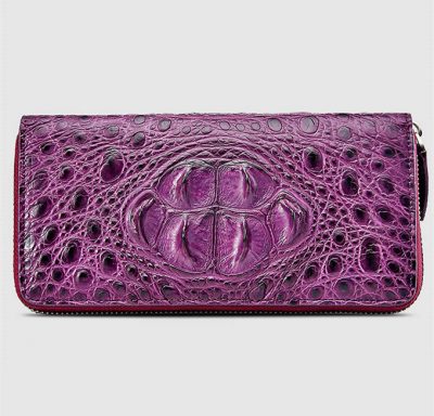 Womes Genuine Crocodile Long Wallet, Crocodile Purse-Front