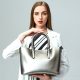 portable handbags,full gray,pristine green and clean bright ivory